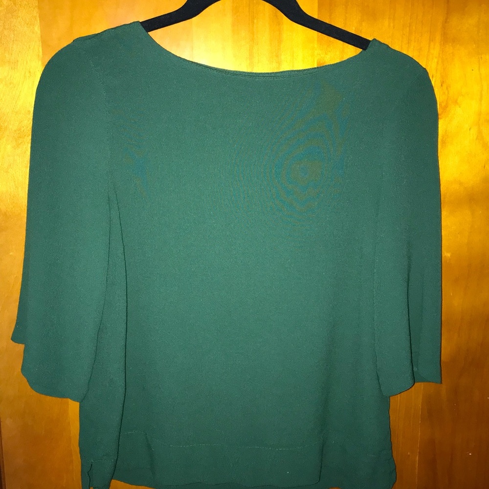 Emerald boatneck blouse